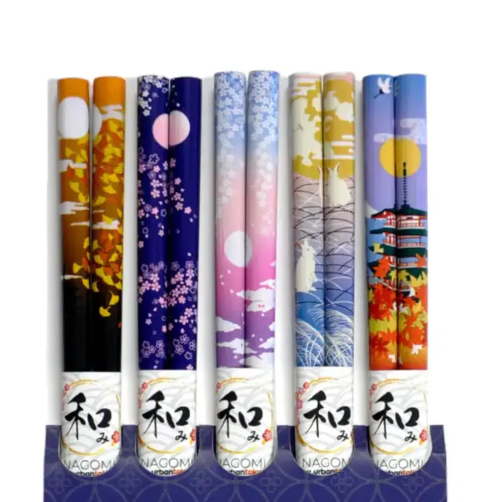 5-Piece Japanese Scenery Bamboo Chopsticks Set | Gift Box