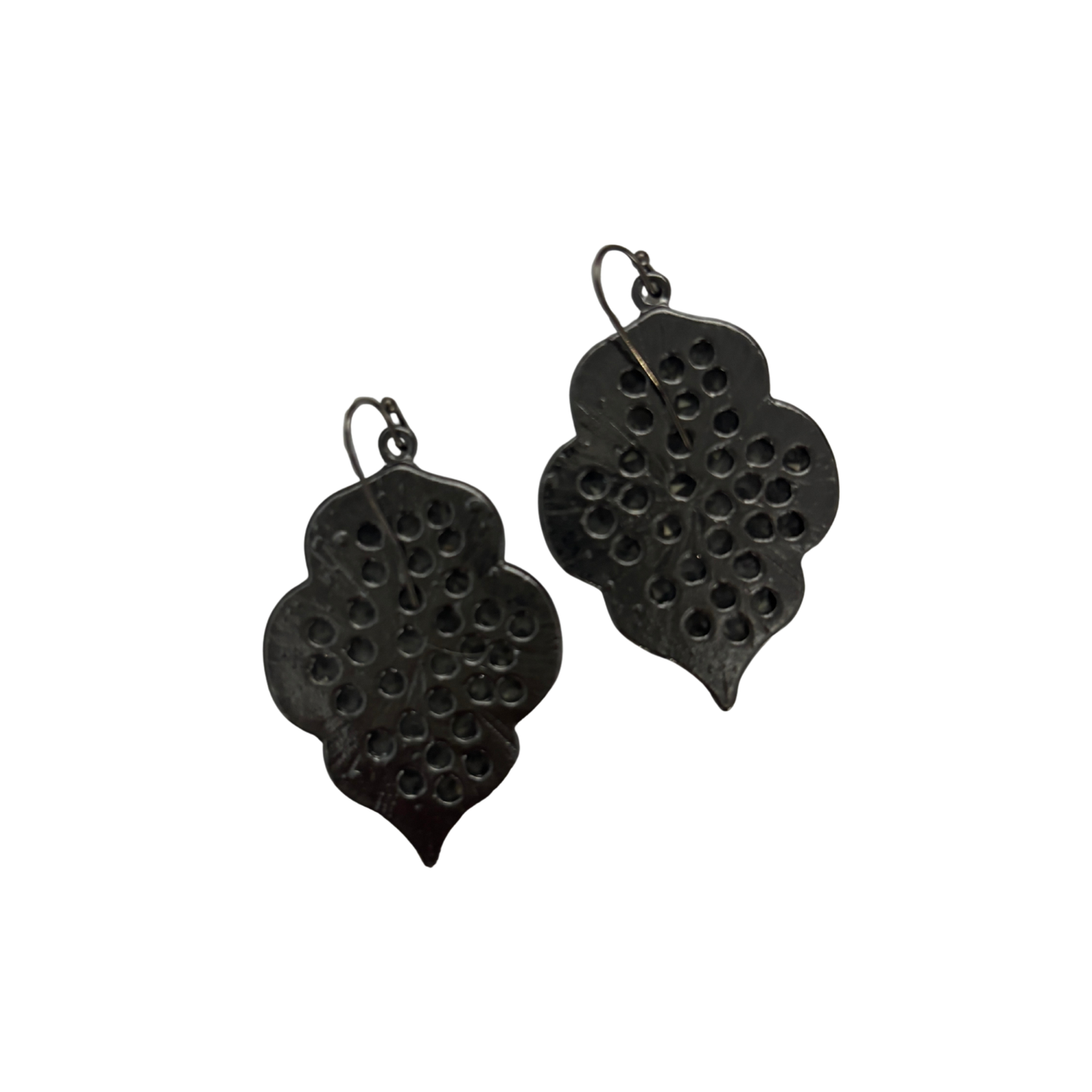 Black Textural Crystal Pavé Earrings