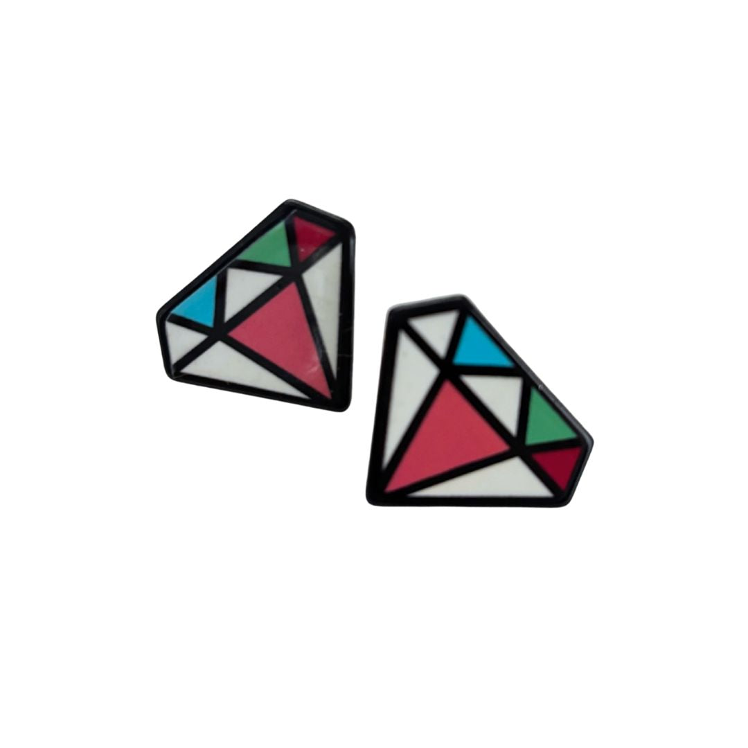Pop Art High Gloss Statement Stud Earrings | 10 Designs to Choose From