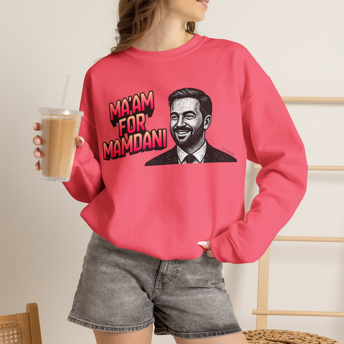 Ma'am for Mamdani NYC Mayor Unisex Heavy Blend™ Crewneck Sweatshirt [Sizes S-5X]