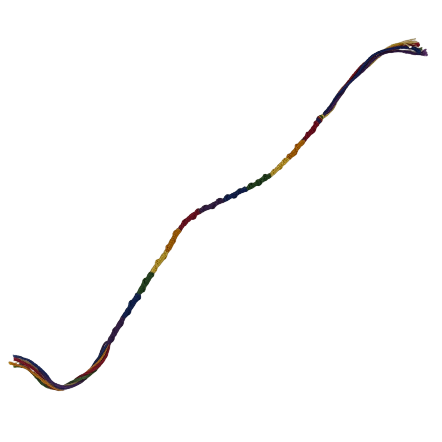 '80s Retro Hand-Knotted Pride Friendship Bracelet | Rainbow Embroidery Floss | 11.5"