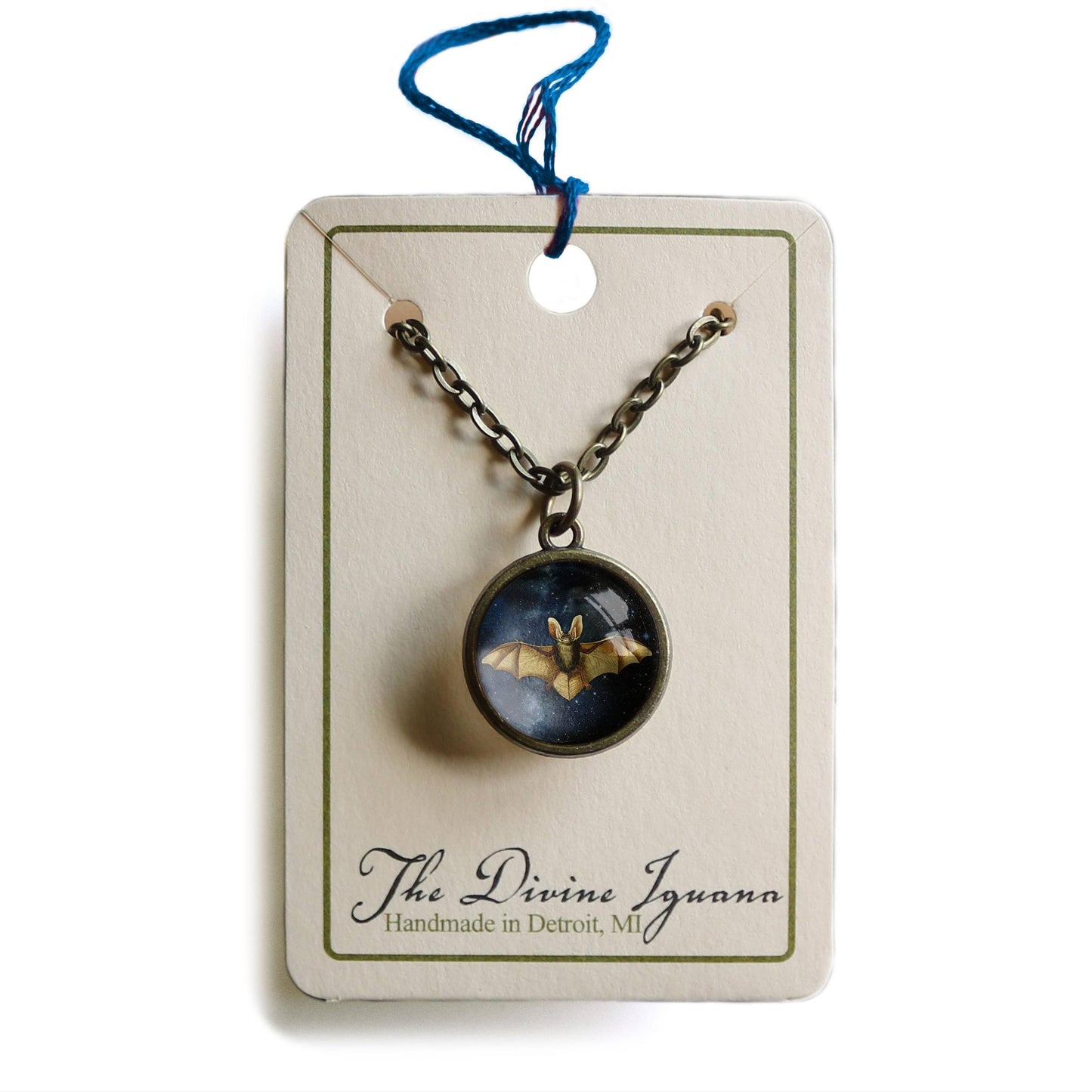 Starry Bat Simple Reversible Gothic Pendant Necklace