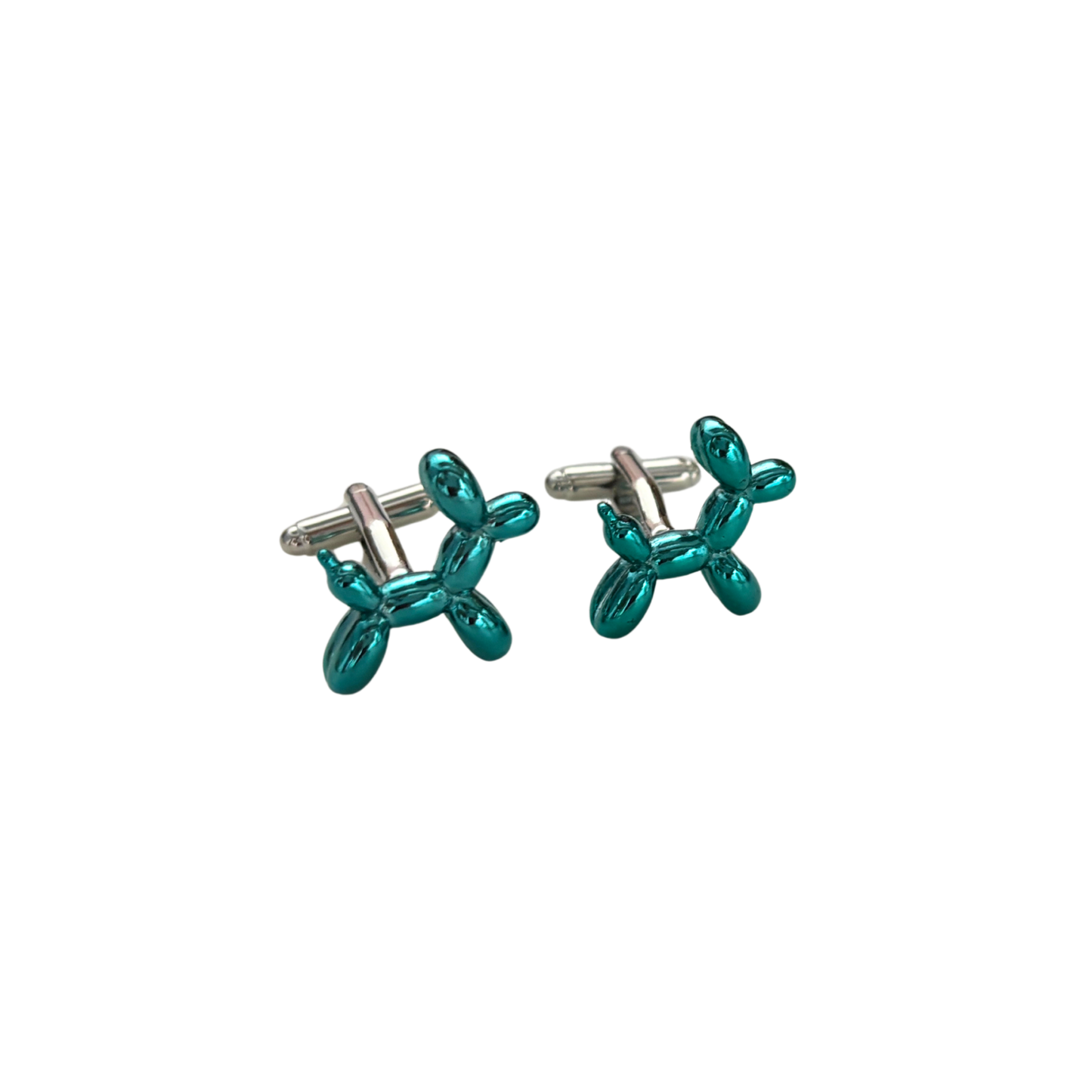 Balloon Dog Cufflinks | Blue & Silver Novelty Cufflinks | 0.75" | Pair