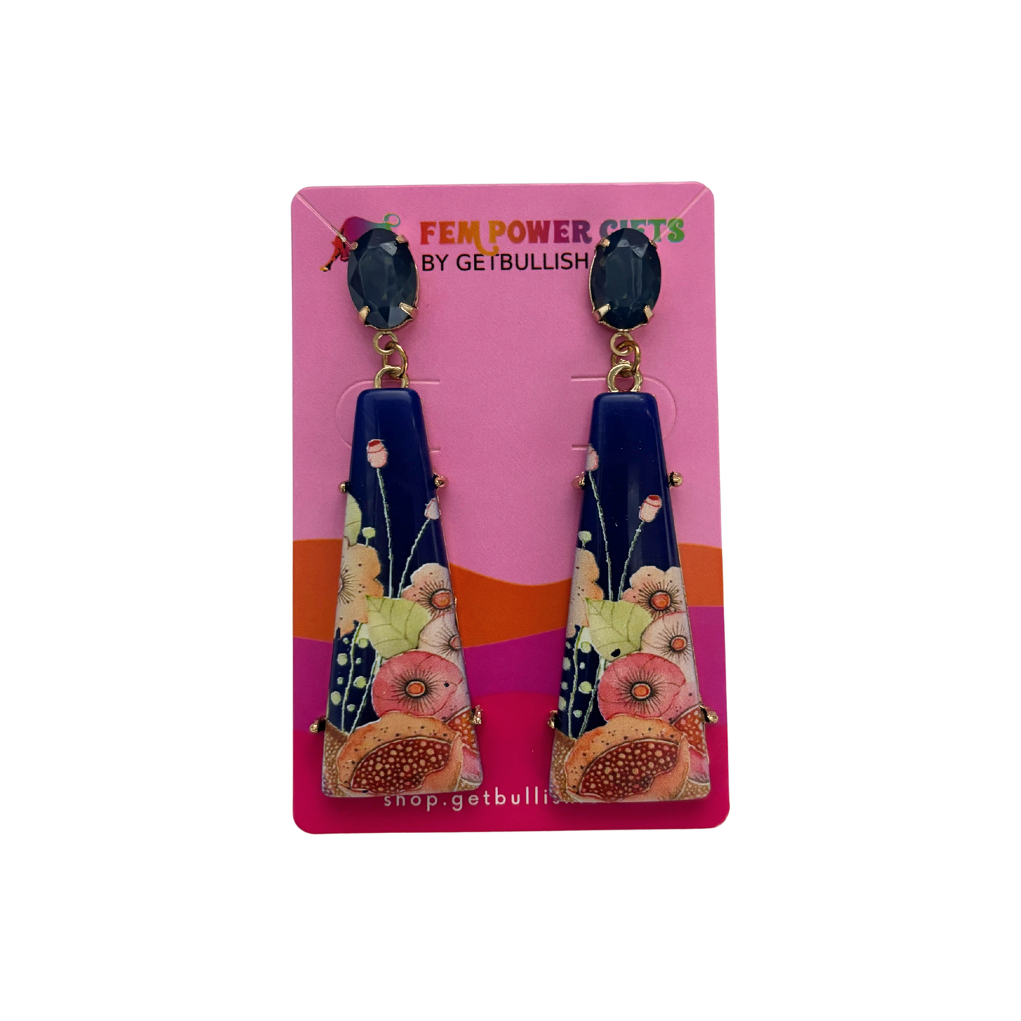 Japonesque Hand Painted Resin Drop Earrings