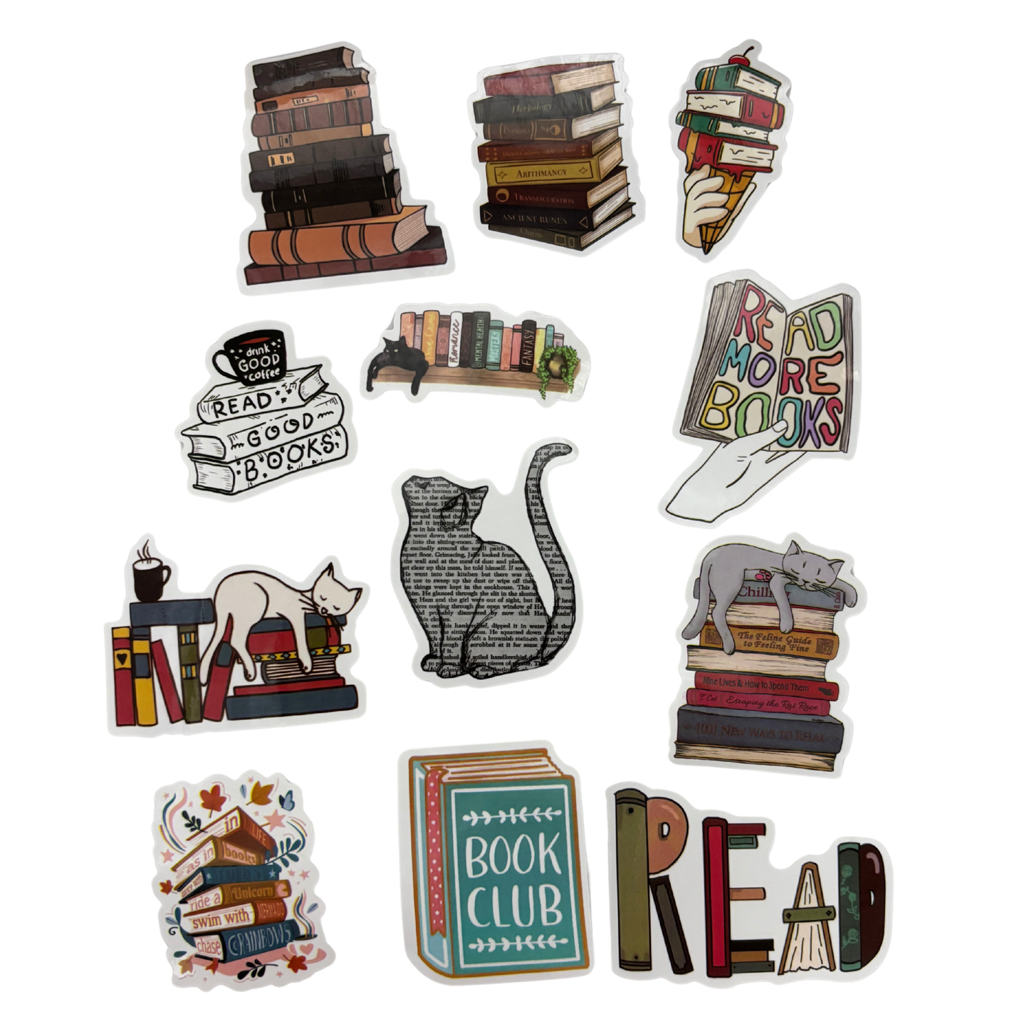 Book Lover Sticker Pack | 13–20 Stickers in 4 Bookish Themes