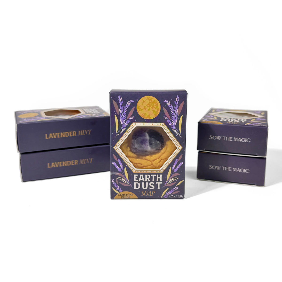 Earth Dust Lavender Sage Gemstone Bar Soap with Amethyst-Sow the Magic-The Bullish Store