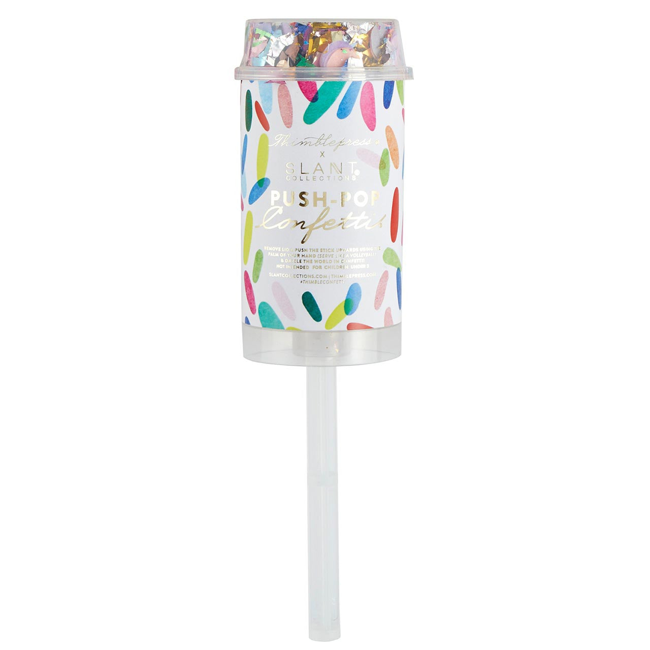 6 Pack of Confetti Party Poppers | Multicolor Push-pop Party Favor