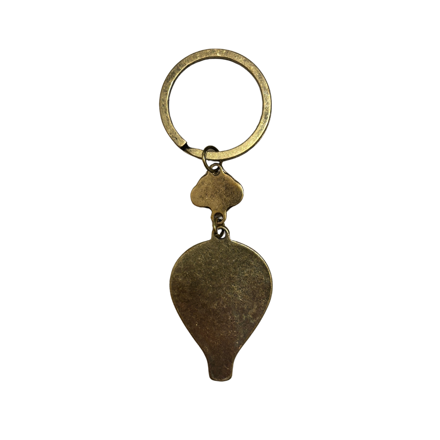 Retro Hot Air Balloon Keychain | Red & Ivory Enamel, Aged Brass | "FLY" Charm | 4"