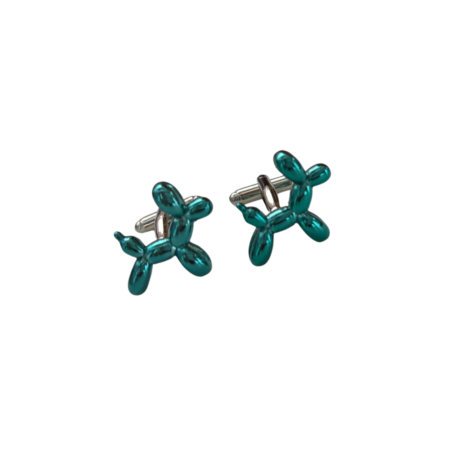 Balloon Dog Cufflinks | Blue & Silver Novelty Cufflinks | 0.75" | Pair