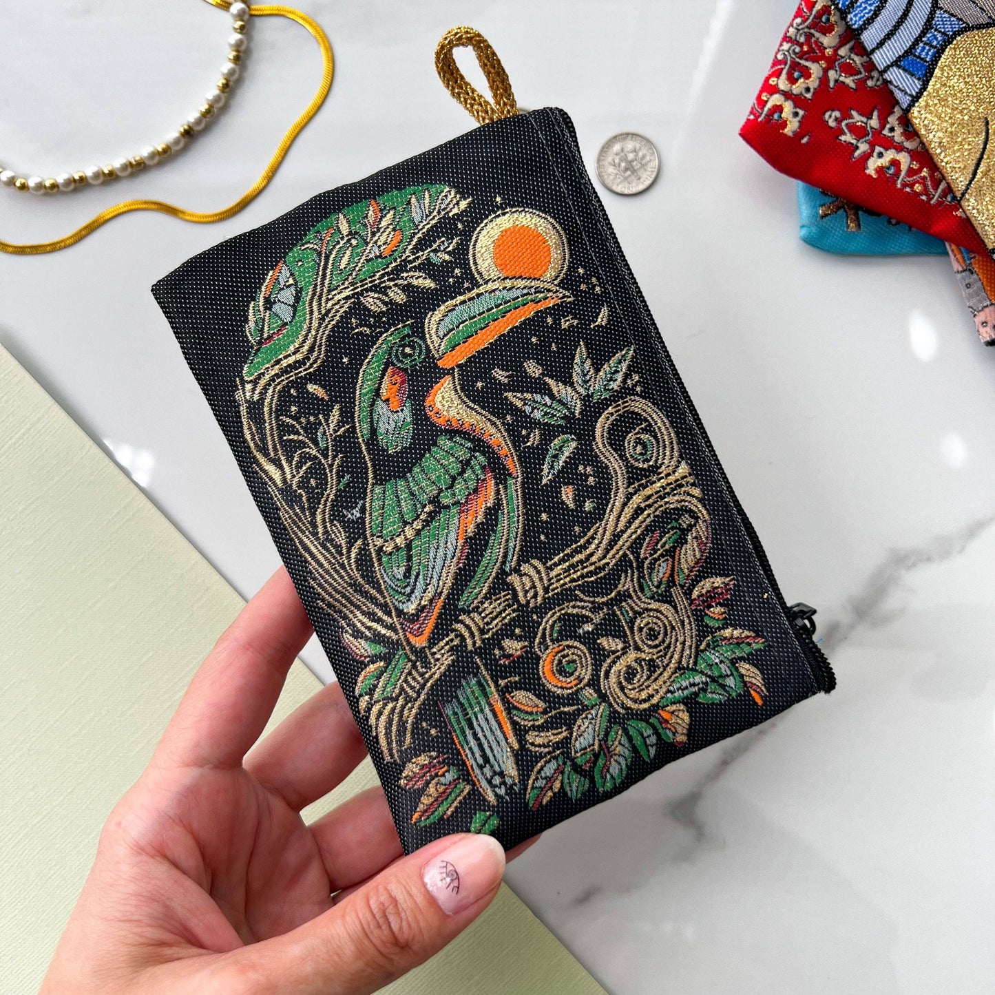 Parrot Design Coin Purse | Handmade in Turkey | 4" x 5"