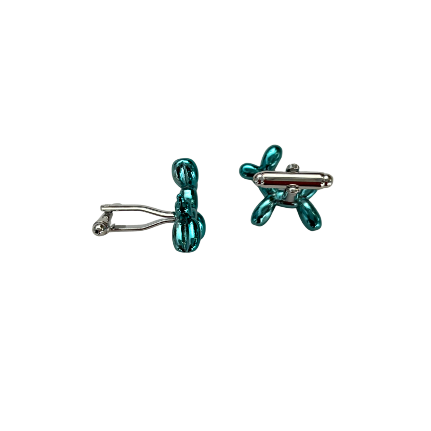 Balloon Dog Cufflinks | Blue & Silver Novelty Cufflinks | 0.75" | Pair