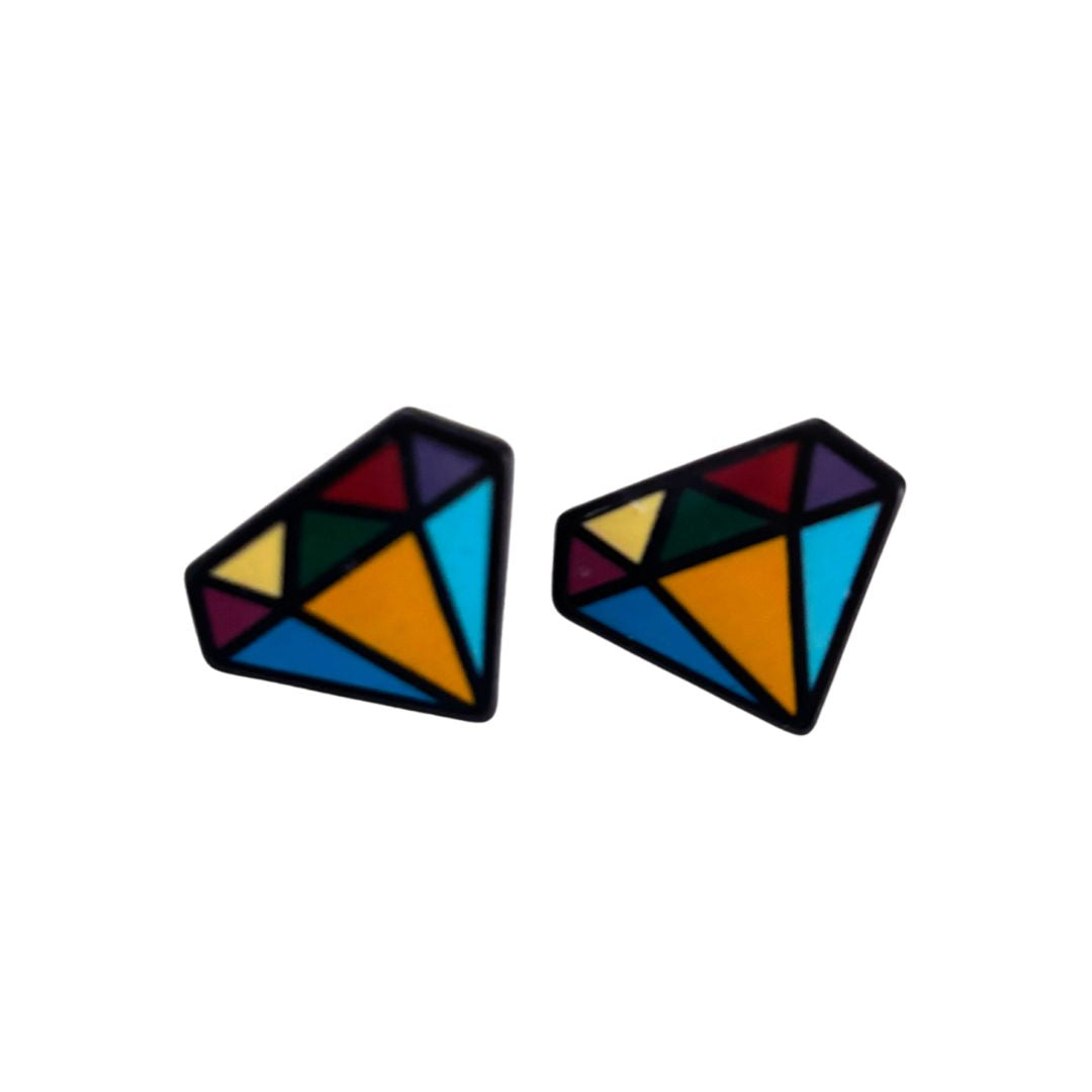 Pop Art High Gloss Statement Stud Earrings | 10 Designs to Choose From