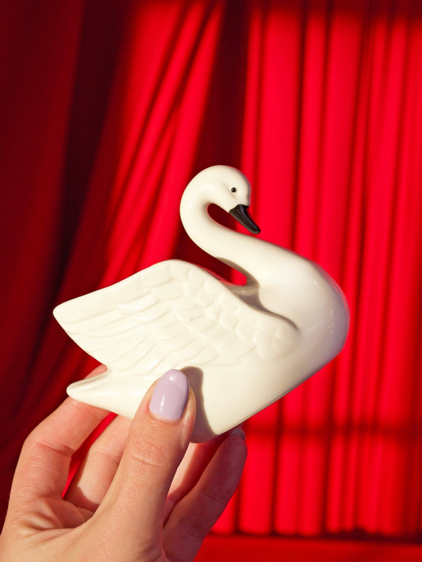 Swan Match Striker | Ceramic Swan Match Holder & Striker | Vintage Style Decor with Matches