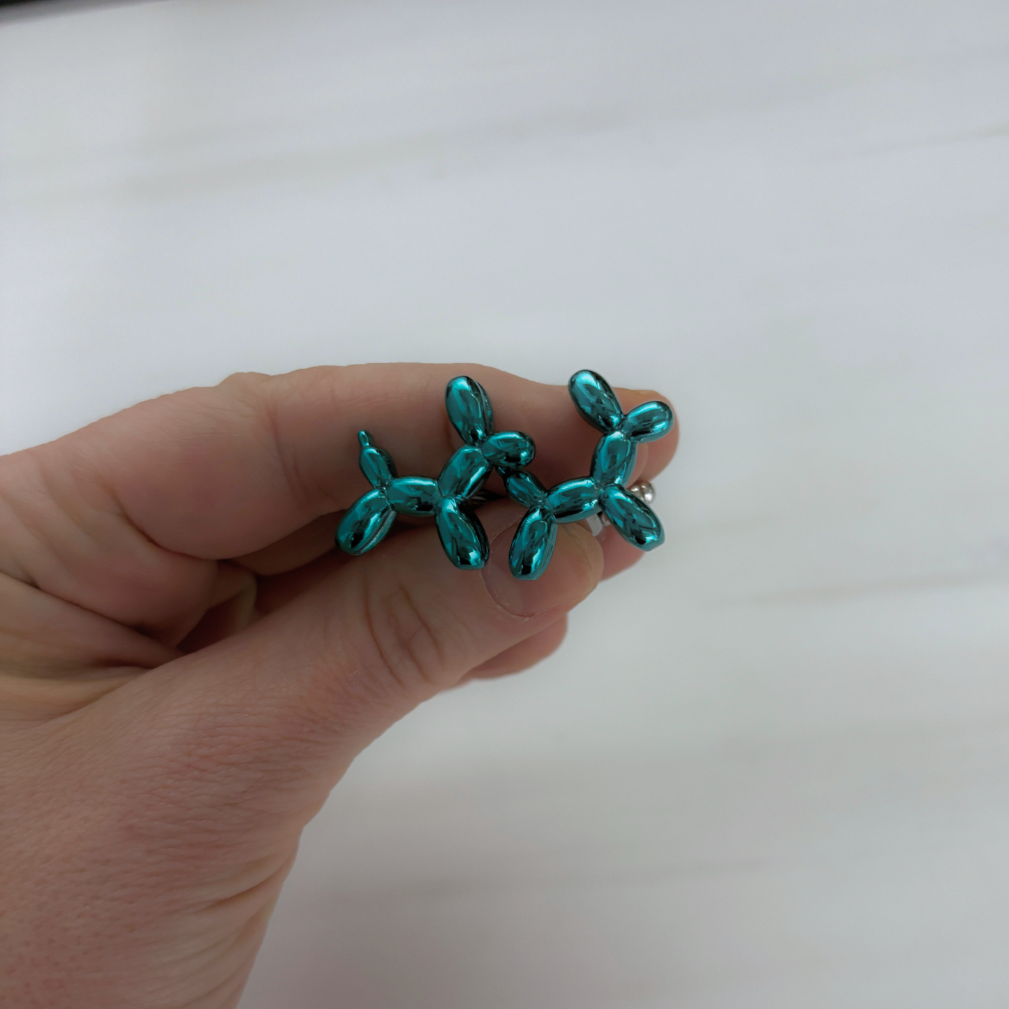 Balloon Dog Cufflinks | Blue & Silver Novelty Cufflinks | 0.75" | Pair