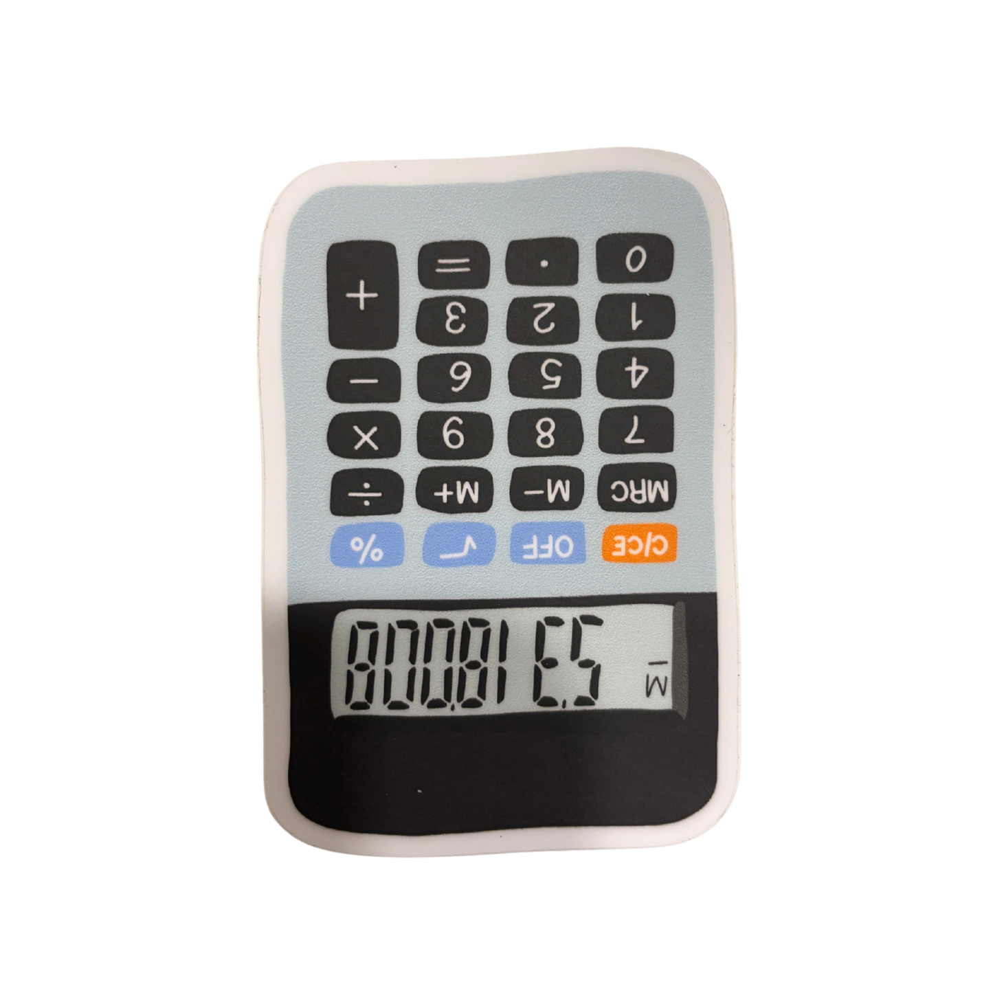 Calculator "BOOBIES" Vinyl Sticker | Funny Upside Down Calculator | 3"
