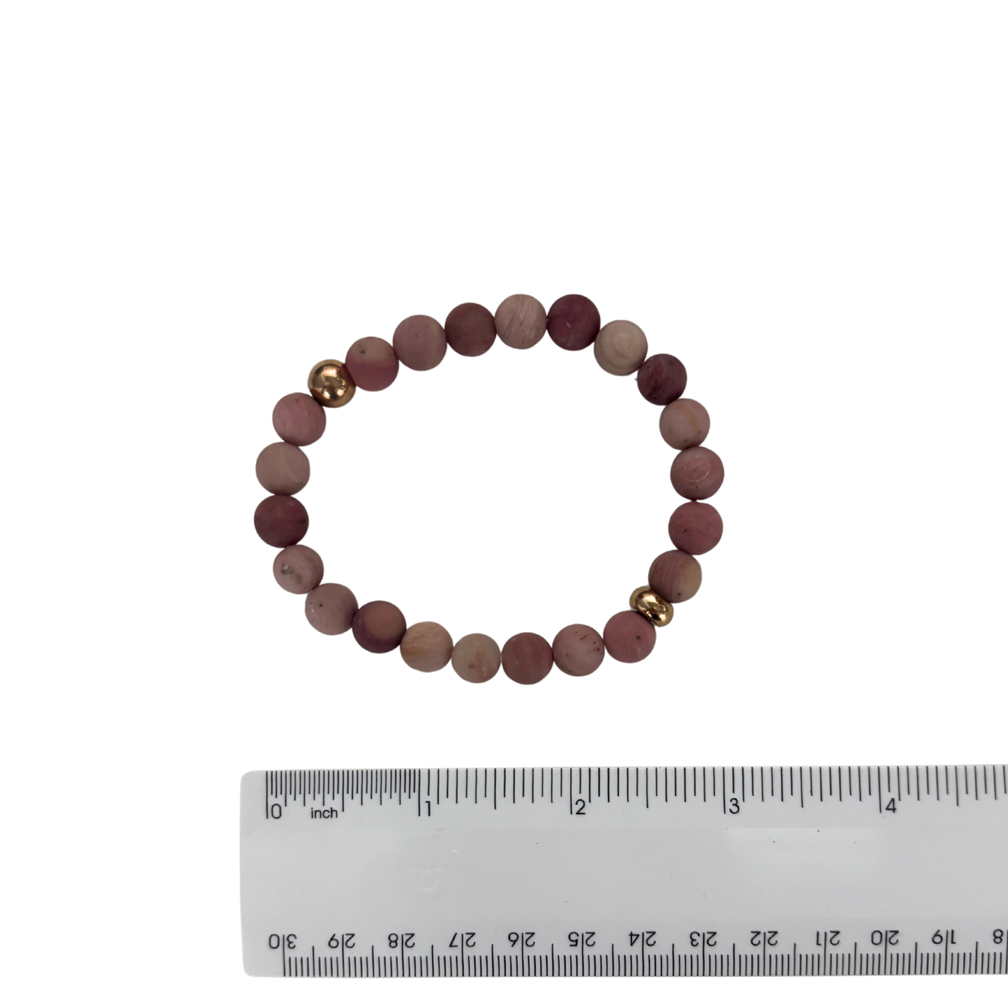 Earthy Clay Beads Beaded Bracelet | Mauve Boho Elastic Bracelet | Gold or Silver