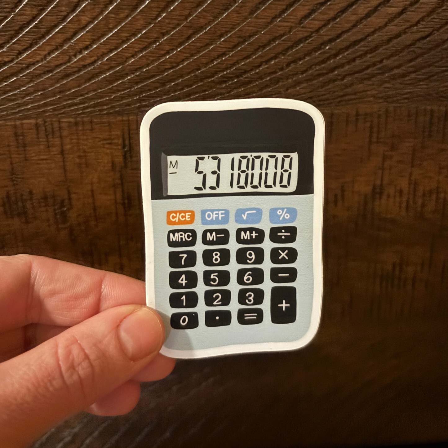 Calculator "BOOBIES" Vinyl Sticker | Funny Upside Down Calculator | 3"