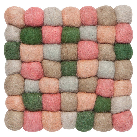 Nectar Recycled Wool Felt Dot Trivet | Sphere Hand-Felted Heat-Resistant Mat Hot Pad