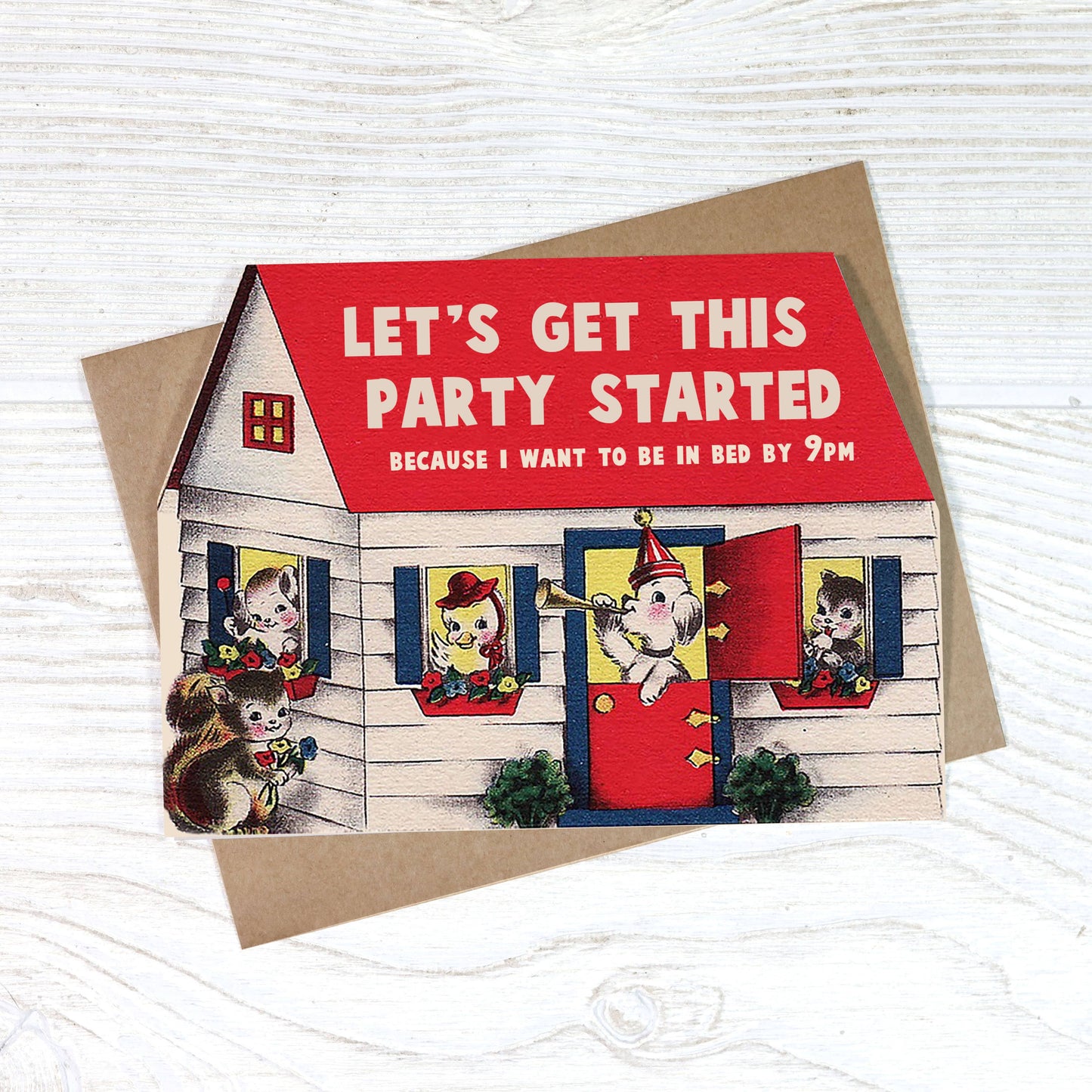 Let’s Get This Party Started Funny Birthday Card | Humor Die Cut Card