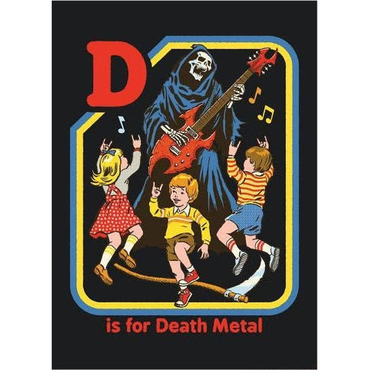 D Is for Death Metal Funny Magnet | Retro Sarcastic Humor Fridge Magnet Art by Steven Rhodes | 2.5" X 3.5"
