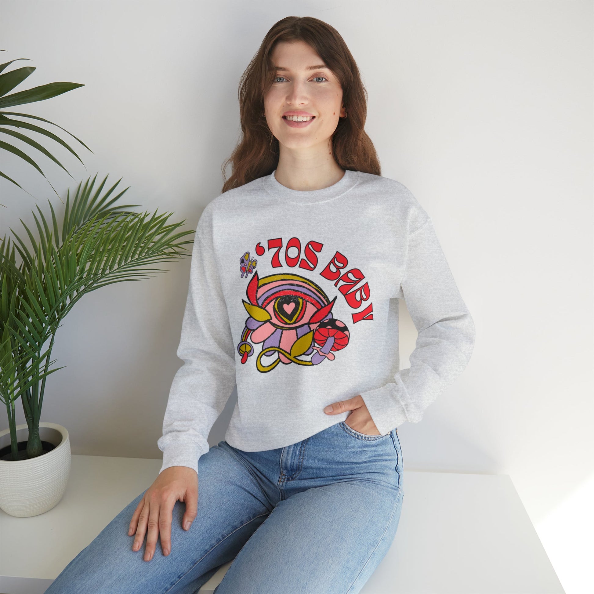 70's Baby Retro Unisex Heavy Blend™ Crewneck Sweatshirt