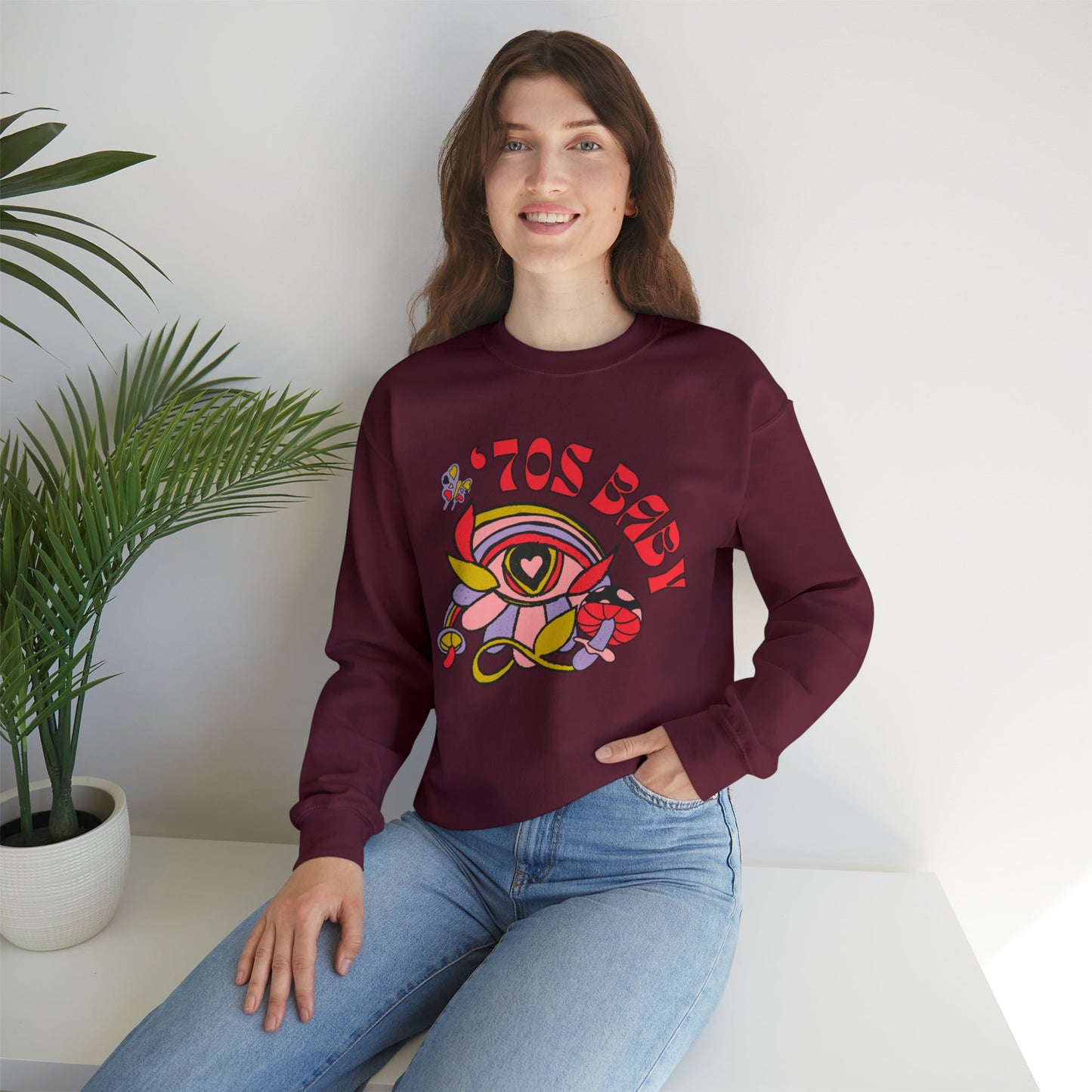 70's Baby Retro Unisex Heavy Blend™ Crewneck Sweatshirt