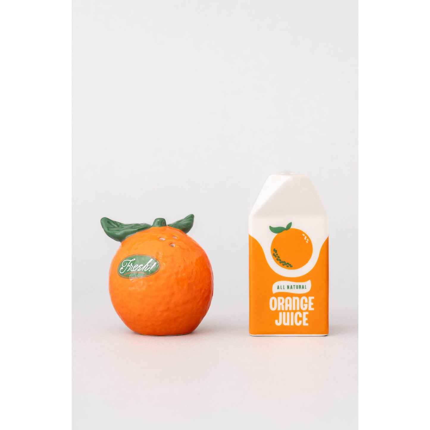 Orange Salt & Pepper Shakers | Citrus Ceramic Set
