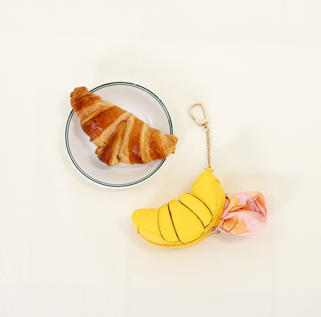 Croissant Bag Charm & Reusable Shopper Bag