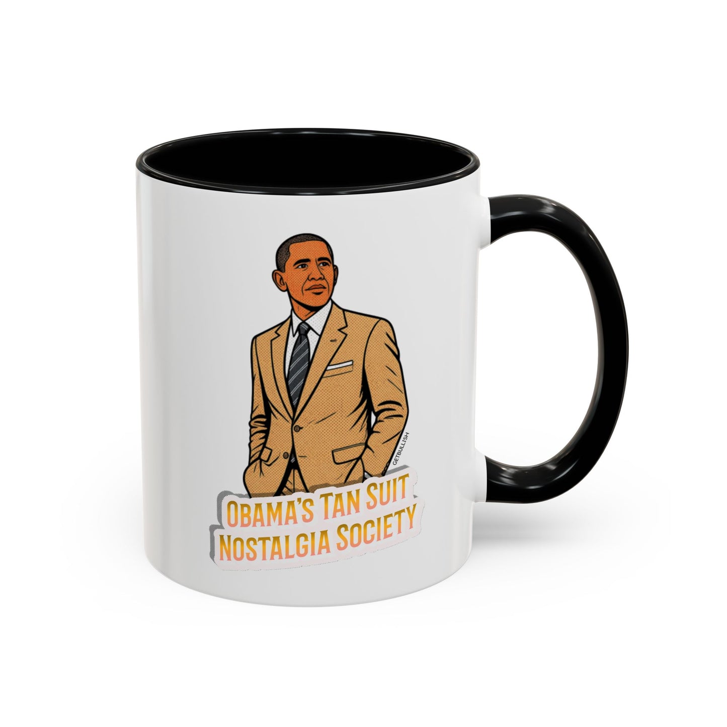 Obama's Tan Suit Nostalgia Society 11oz Black Accent Coffee Mug