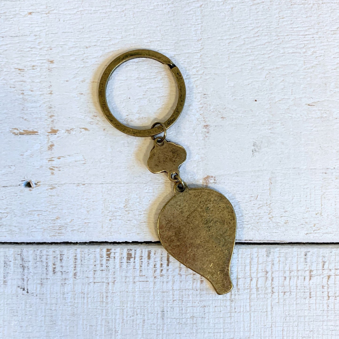 Retro Hot Air Balloon Keychain | Red & Ivory Enamel, Aged Brass | "FLY" Charm | 4"
