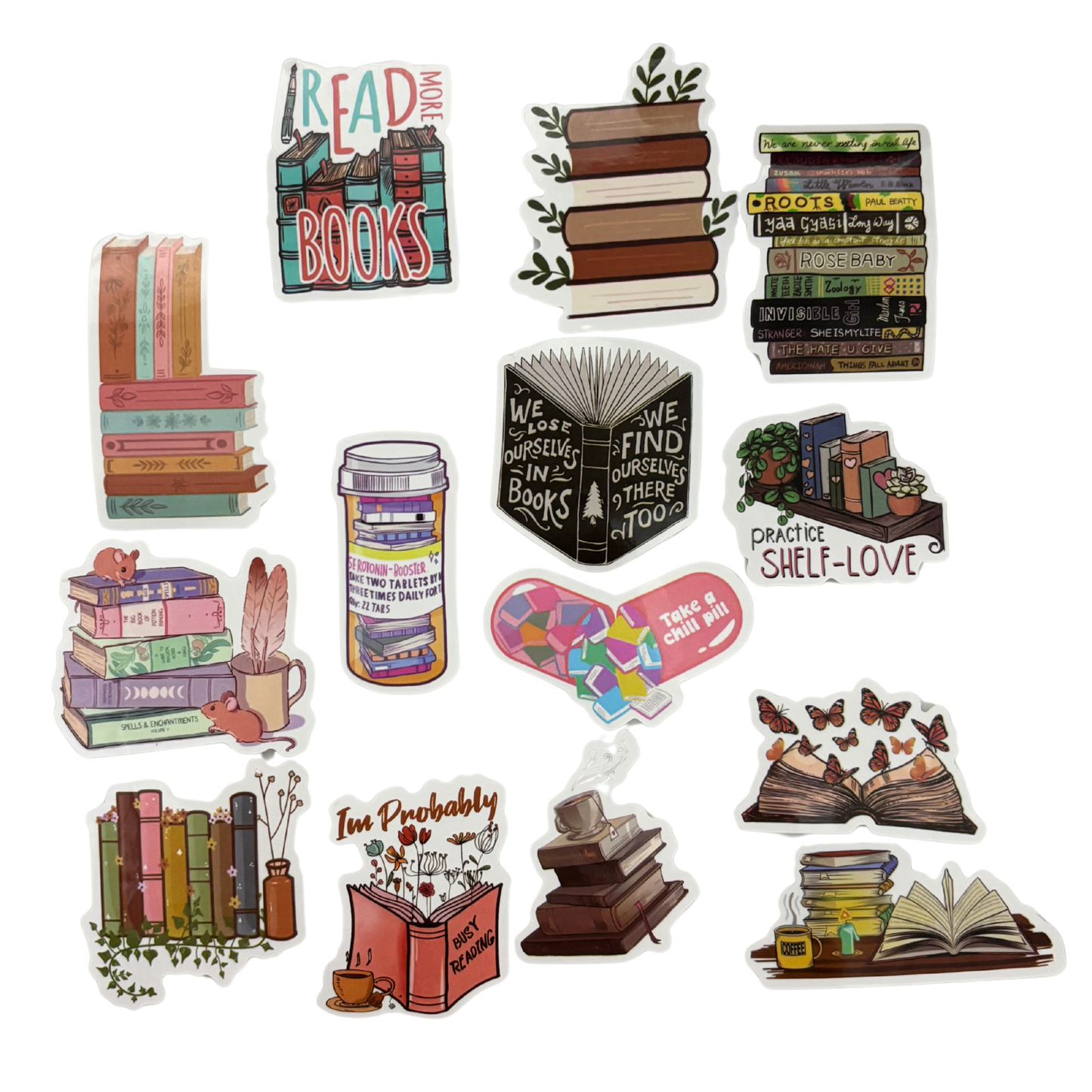 Book Lover Sticker Pack | 13–20 Stickers in 4 Bookish Themes