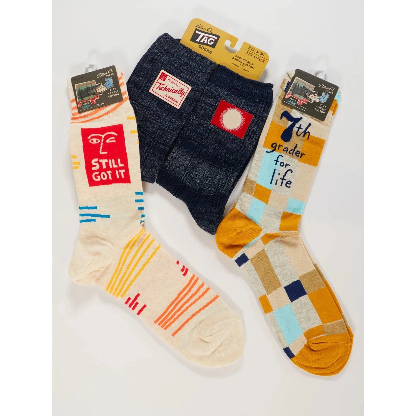 7th Grader For Life Men's Crew Socks | BlueQ at GetBullish