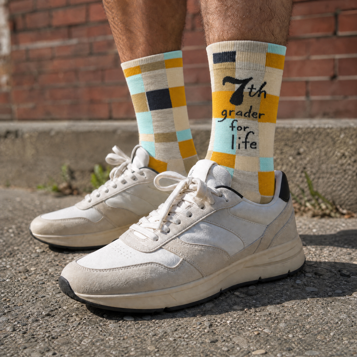 7th Grader For Life Men's Crew Socks | BlueQ at GetBullish-BlueQ-The Bullish Store