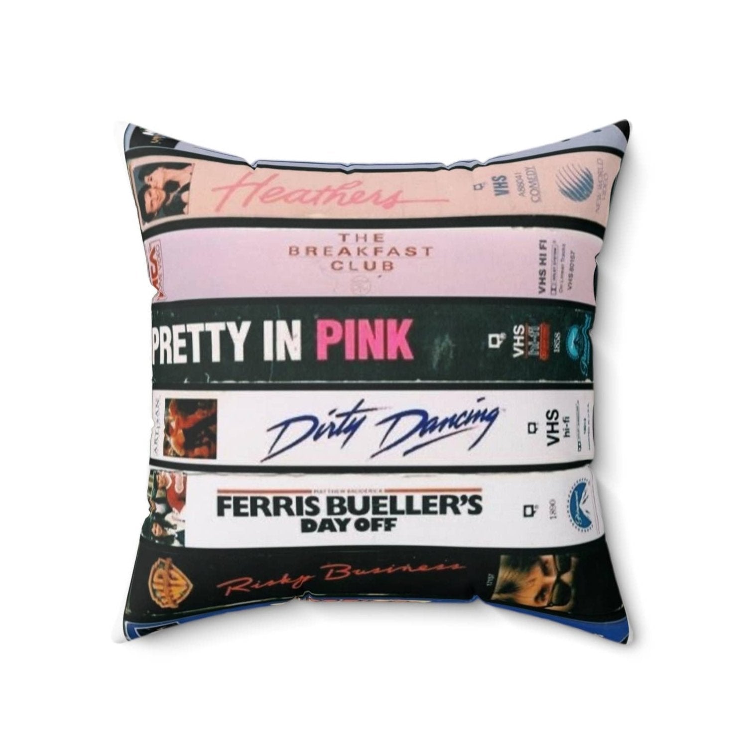 80s RomCom VHS Throw Pillow | Vintage Movies | 12" x 12"