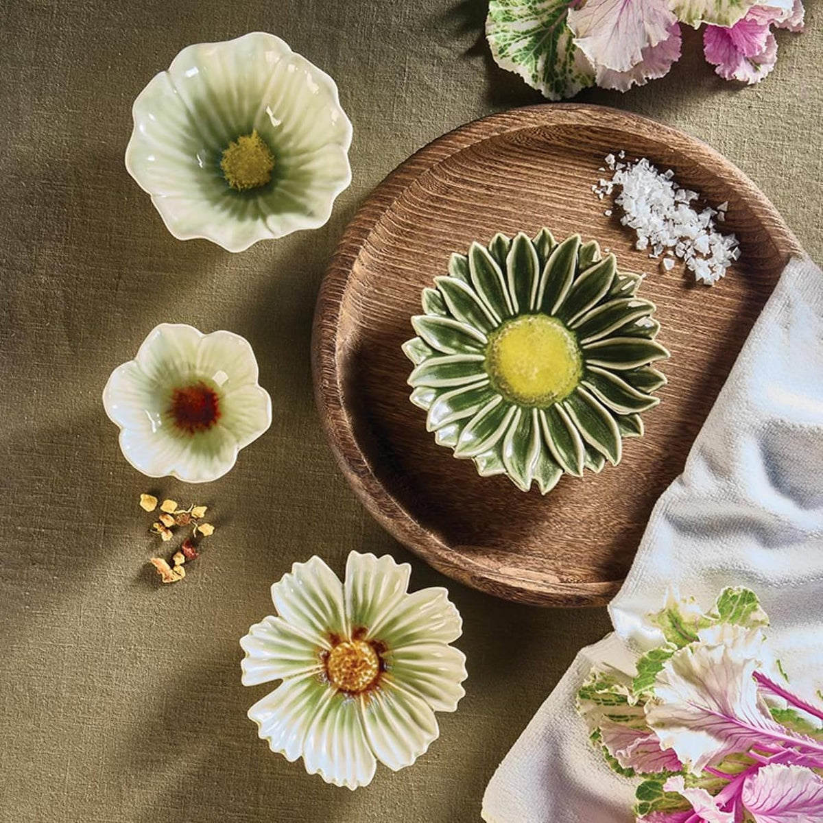 Lily Garden Stoneware Bowl | Cream Floral Catch-All | 47th & Main