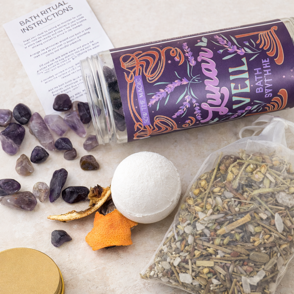 Lunar Veil Bath Ritual Kit with Amethyst | Lavender-Sow the Magic-The Bullish Store