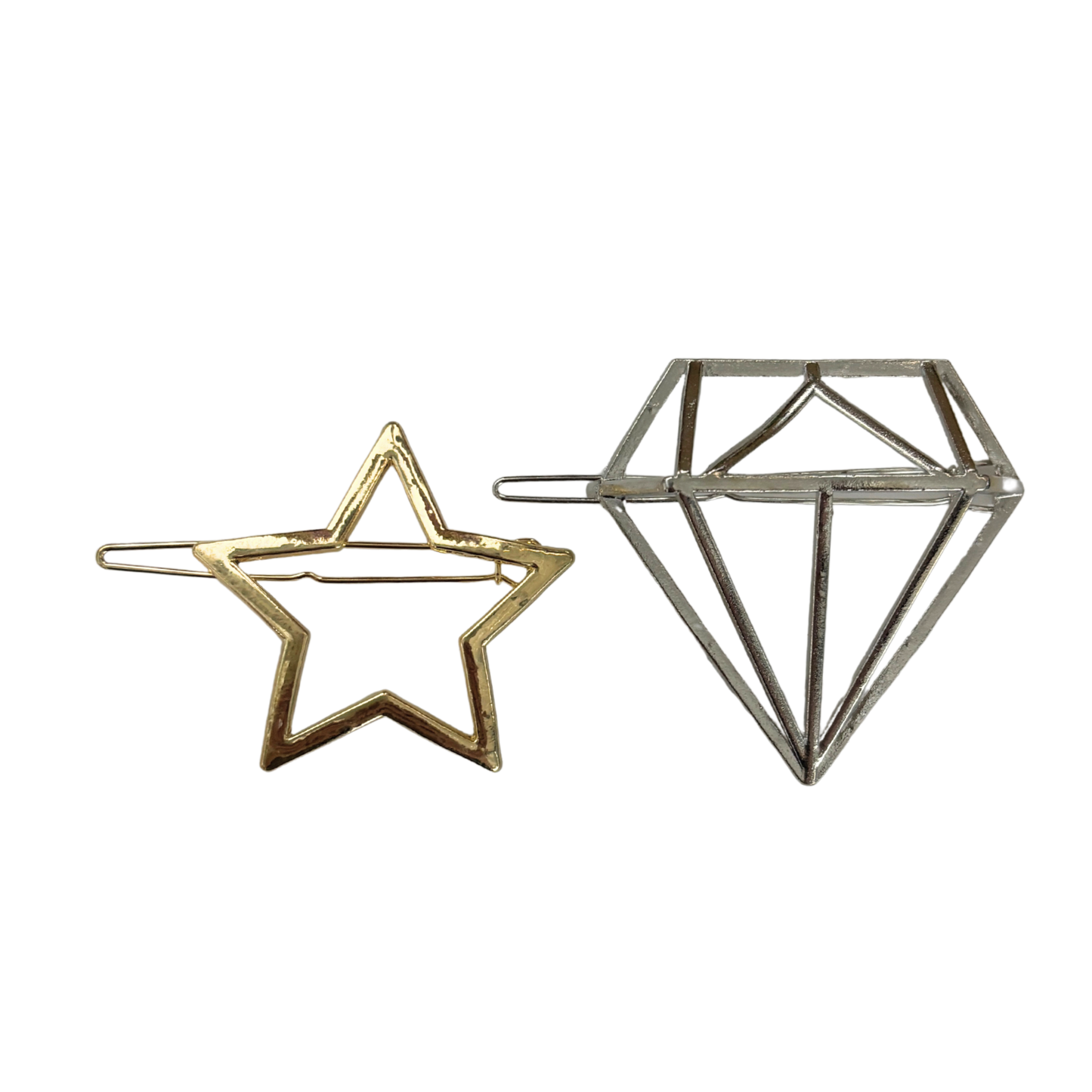 Clip Barrette Set of 2 in Geo Shapes | Tortoise, Gold, Silver | Multiple Styles