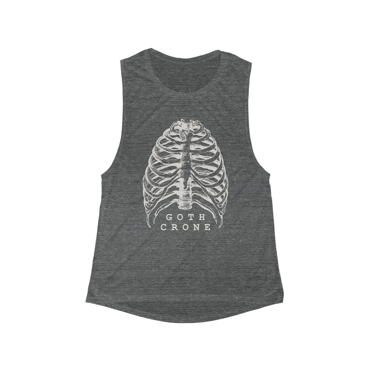 Goth Crone Women's Flowy Scoop Muscle Tank | Gothic Spooky Lungs Illustration