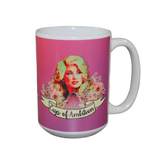 9 To 5 Cup of Ambition Hand Printed Ceramic Coffee Tea Mug | 15oz