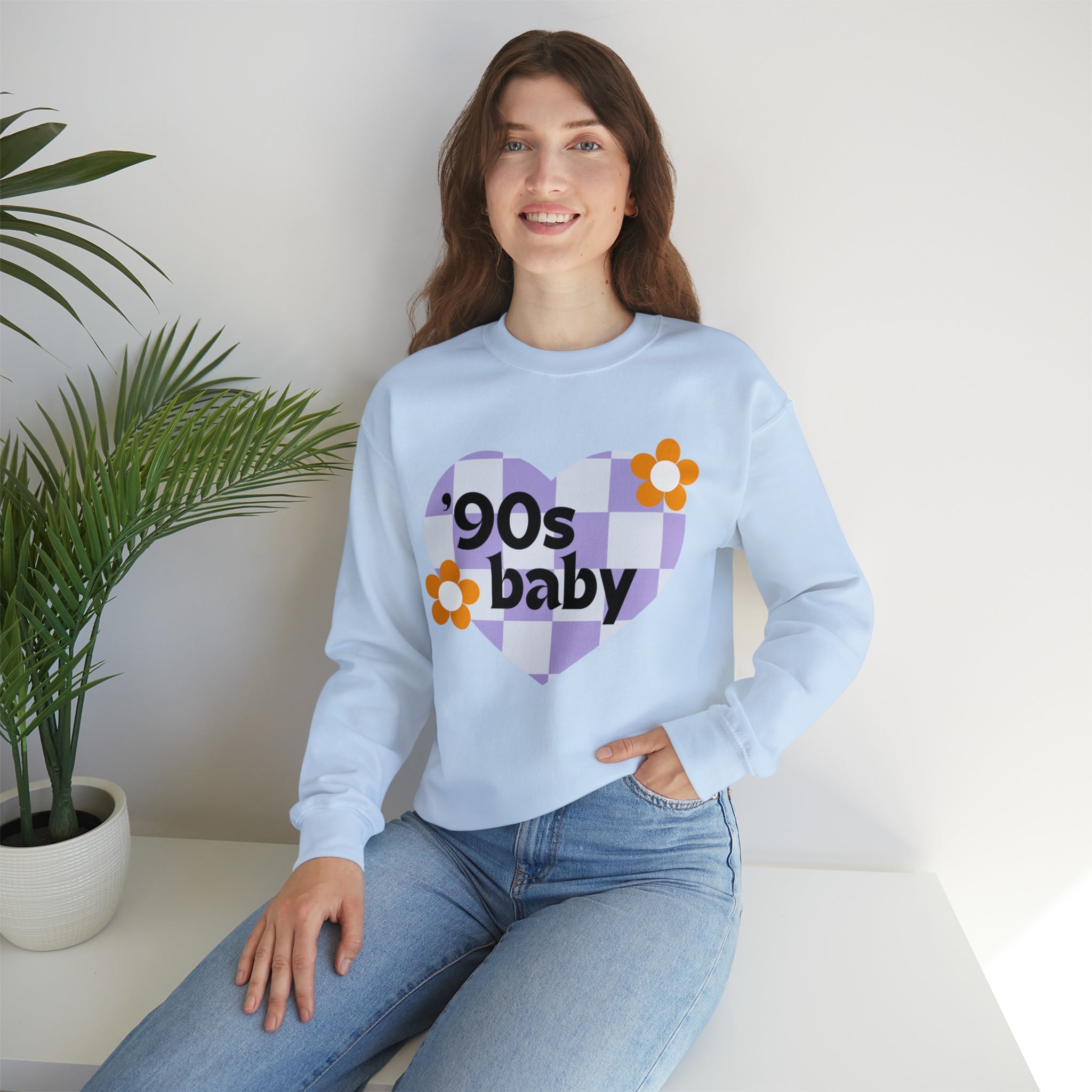 90 s Baby Unisex Heavy Blend Crewneck Sweatshirt