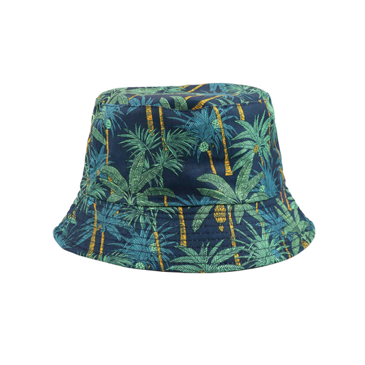 90s Style Tropical Palms Bucket Hat