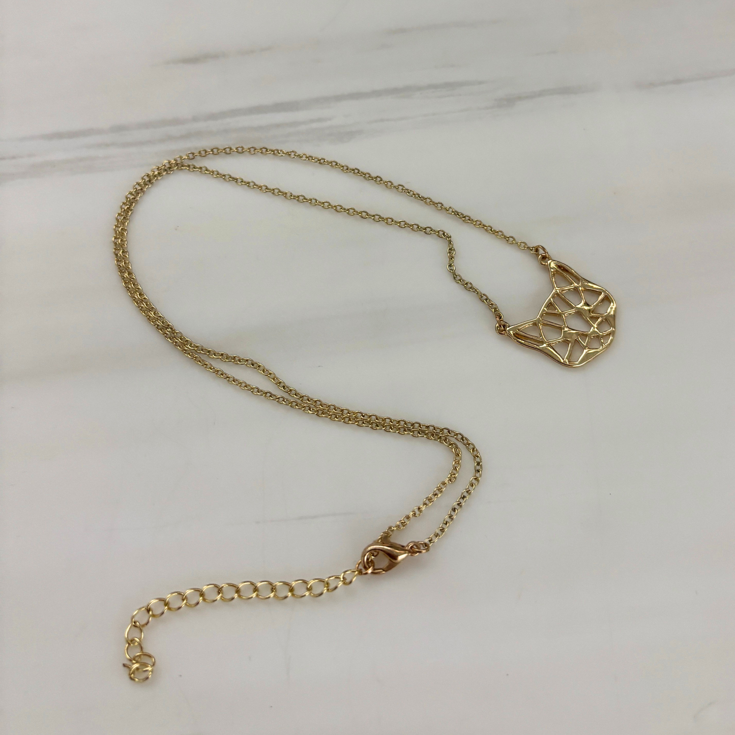 Openwork Cat Necklace | Kitty Face Pendant | 20" Chain + Extender | Gold or Silver