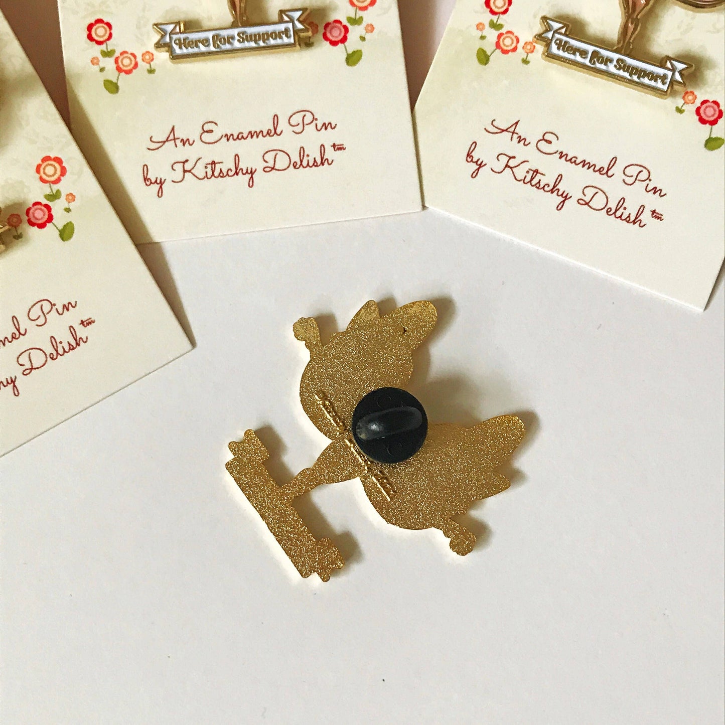 Here for Support Glitter Faces Enamel Pin