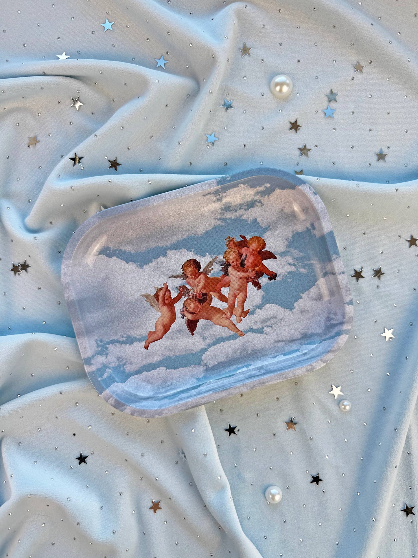 Cherub Trinket Tray | Vintage Angel Cherub Decorative Tray | Whimsical Jewelry & Catchall Dish