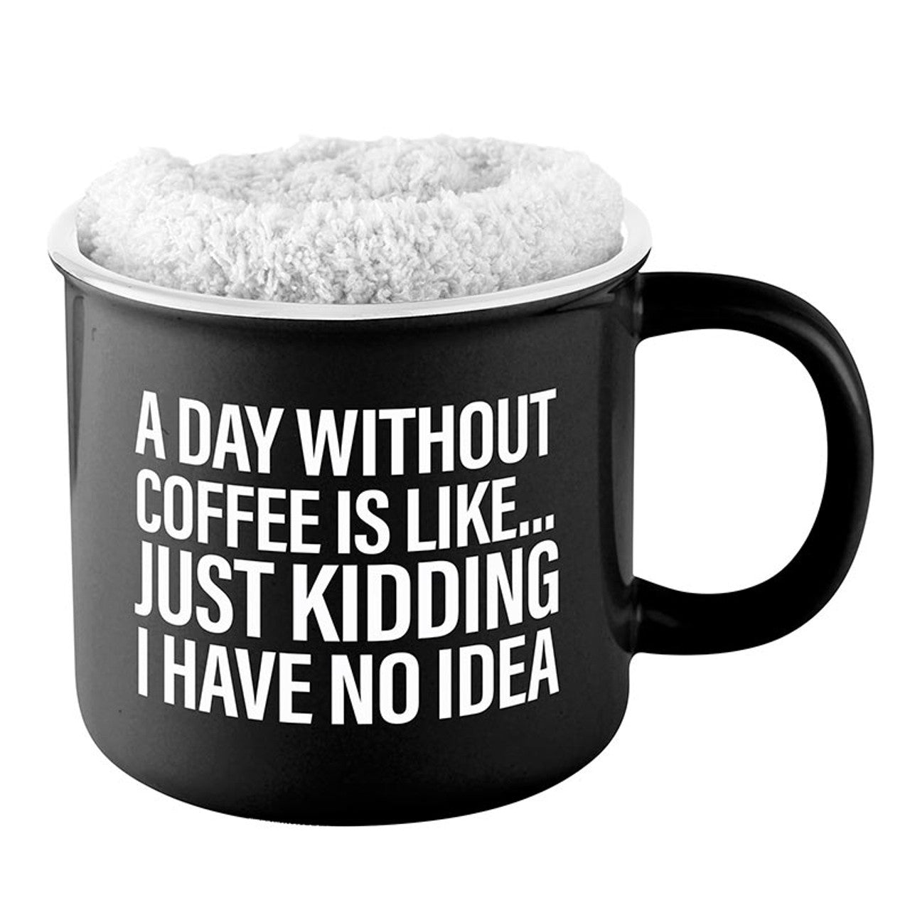 A Day Without Coffee is Like...Mug & Sock Gift Set in Black and White