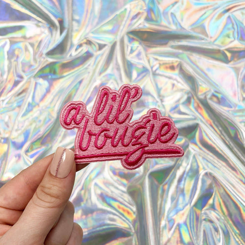 A Lil' Bougie Iron On Patch in Pink | Heat-seal Patches Accessories