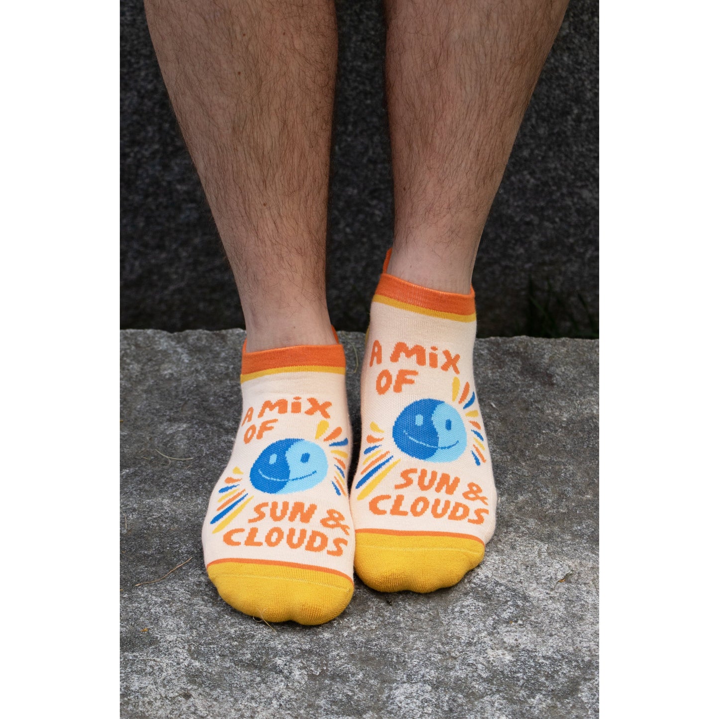 A Mix Of Sun & Clouds Women's or Unisex Sneaker Socks [2 Size Options] | BlueQ at GetBullish