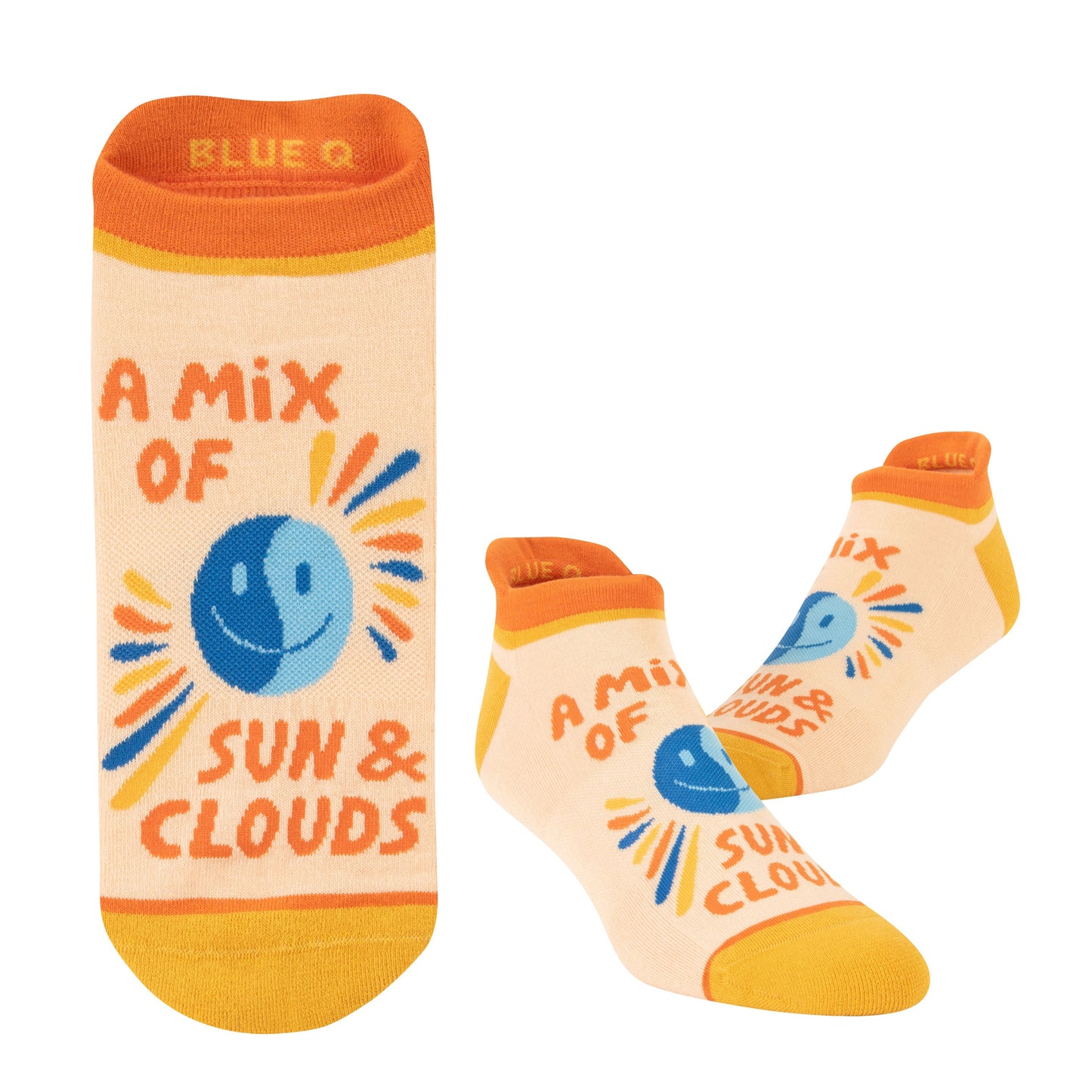 A Mix Of Sun & Clouds Women's or Unisex Sneaker Socks [2 Size Options] | BlueQ at GetBullish