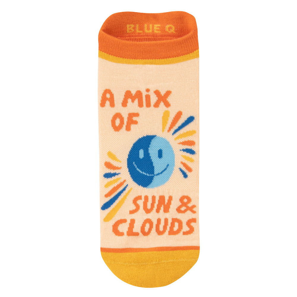 A Mix Of Sun & Clouds Women's or Unisex Sneaker Socks [2 Size Options] | BlueQ at GetBullish