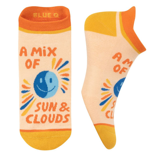 A Mix Of Sun & Clouds Women's or Unisex Sneaker Socks [2 Size Options] | BlueQ at GetBullish